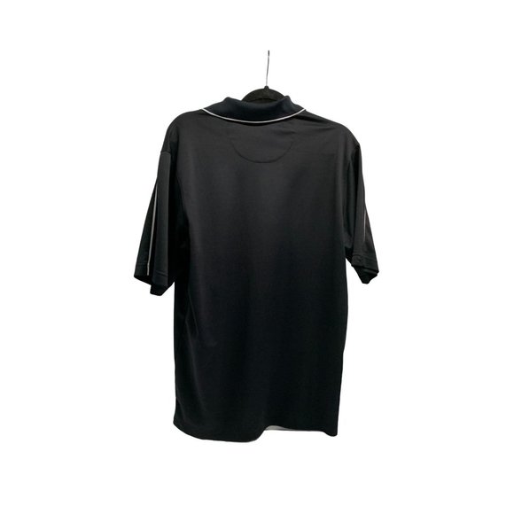 Slazenger Mens Size M Black Polo Shirt Short Sleeve 1/2 Button - Picture 2 of 3